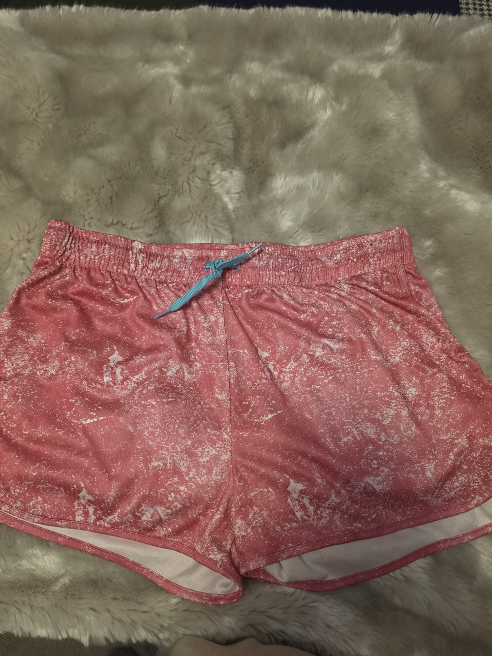 Women’s Pink Athletic Running Shorts with Contrast Drawstring